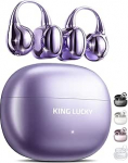 King Lucky Open-Ear-Kopfh&ouml;rer Kabellos Bluetooth 6.0-Clip-On-Ohrh&ouml;rer mit Mikrofon,50h Spielzeit,ENC ,IPX5 Wasserfes -Komfortabel f&uuml;r kleine Ohren&Brillentr&auml;ger,Ideal f&uuml;r Sport Lila