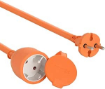 Electraline 20857038F aiakaitsekontaktide pikendus - 25 m kaabel - oranž - plastkaabel - IP20 / pikenduskaabel lastekaitselukuga / Euroopa 2-poolne pistik 16 A, 25 m