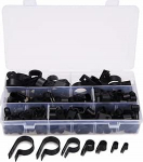 DollaTek 200tk mustast nailonist R-klambrid - &uuml;hendused torustikule, kaablitele, voolikutele ja muhvidele