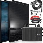 SUNNIVA 1840 W Bifacial Full Black R&otilde;duelektrijaam Komplektne pistikupesa TSUN 800 W Inverteri p&auml;ikeses&uuml;steemi komplekt, 4 x 460 W N-t&uuml;&uuml;pi klaasist/ klaasist bifacial p&auml;ikesemoodulid, 5 m kaabel, 4 x 2,5 m