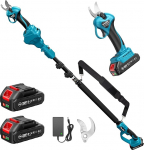 SEESII juhtmeta teleskoopilised oksak&auml;&auml;rid, elektrilised oksak&auml;&auml;rid teleskoopvarrega kuni 4,6 m kaugusele, 2 x 2000 mAh akud, 33 mm akuga oksak&auml;&auml;rid ja oksak&auml;&auml;rid aeda