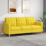 ZEYUAN 3-Seater Sofa, Light Yellow, 180 cm, Fabric, Sofa Living Room, Youth Sofa, Relaxing Sofa, Sofas & Couches, Sofa for Bedroom, Youth, Children's Room