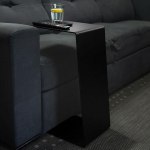 MOE UHANE Side Table Black 37 x 26.5 x 60 cm - Modern Design for Coffee - Metal C Shape - Coffee Table Modern