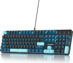 SOLIDEE juhtmega mehaaniline m&auml;nguklaviatuur, t&auml;issuuruses, 104 klahvi juhtmega klaviatuur, RGB taustavalgustus ja numbriklahvistik, NKRO mehaaniline klaviatuur Windows Laptopile (104 Monstor(B))