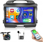 Roinvou 4+64G DAB/DAB+ autoraadio Kia Sportage 2010-2016 Android15 juhtmevaba Carplay Android auto 9-tollise puuteekraaniga raadio koos Mirror Link GPS Bluetooth WiFi FM/RDS HiFi SWC tagurduskaameraga