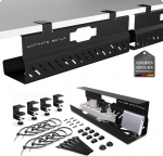 Premium kaablikanalisatsiooni laud - ideaalne laua kaablijuhtimine, kaablikanalisatsiooni laud, laua kaablijuhtimine - kaablihoidja laud (must, 2)