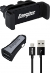 Energizer CKITB2CMC3 - Autokomplekt 360&deg; + Micro USB laadija - 2 USB - 3,4A - Sigaretis&uuml;&uuml;taja - Kiirlaadimine ja s&uuml;nkroniseerimine - must
