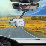 CGEAMDY auto mobiiltelefoni hoidja, multifunktsionaalne tagumise vaatepeegli telefoni hoidja, 360 kraadi p&ouml;&ouml;ratav reguleeritav statiiv, universaalne auto mobiiltelefoni hoidja k&otilde;ikidele nutitelefonidele