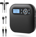 CD-m&auml;ngija kaasaskantav DESOBRY Bluetooth CD-m&auml;ngija koos k&otilde;laritega, laetav Discman autosse FM-iga, anti-skip, kaks k&otilde;rvaklapipesa