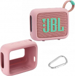 Silikoonist &uuml;mbris, mis &uuml;hildub JBL GO 4 Eco kaasaskantava Bluetooth-k&otilde;lari k&otilde;lariga (roosa)