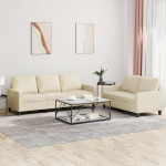 Juroupi 3201419 2-Piece Sofa Set with Cushion Sofa Living Room Sofa Set Sofas for Living Room Cream Faux Leather