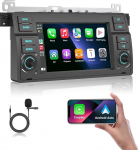 ESSGOO Android 14 Wireless CarPlay autoraadio BMW 3 seeria E46 1998-2006 M3 320 Rover 75 MG ZT juhtmevaba Carplay ja Android Car, 7-tolline puuteekraan koos GPS WiFi FM/RDS Bluetoothiga