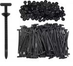 Yunzhou Universal-Kabelbinderschnallen aus Nylon, robust, selbstsichernd, Rei&szlig;verschluss-Klammern zur Befestigung, Autoreparatur und den t&auml;glichen Gebrauch (100 x Kabelbinder + 100 x Clip), 200 St&uuml;ck