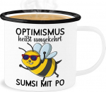 Email tinamug - avaldus - Optimism t&auml;hendab tagurpidi sumsi koos tagumikuga I kontori t&ouml;&ouml; kolleegidega - 300 ml - valge must - avaldused Mesilase tass Head uut aastat mesiniku tassid uus aasta