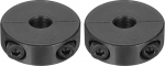 hankekaart 2 x Double Split Shank Collars, 8mm Bore, kaheosaline klambrikrae, 30mm OD, 10mm paksus, s&uuml;sinikterasest, Lock Collar Clamp koos komplektkruvidega (must oksiid)