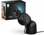 Philips Hue Secure Wired Smart Home Surveillance Camera with Stand, Full HD Video, for Indoor or Outdoor, Smart Home Security and Light Control via App, Black