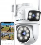 GENBOLT WLAN Outdoor Surveillance Camera, 2.4/5GHz WiFi Surveillance Camera Outdoor with Dual Lens, CCTV IP Security Camera Surveillance Outdoor Security Camera with Colour Night, Humanoid Detection