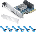 6 pordi PCIe SATA 3.0 laienduskart toetab operatsioonis&uuml;steemi k&auml;ivitamist Sisaldab 6tk SATA kaablit &Uuml;hildub Windows, Linux, Mac OS, NAS-iga