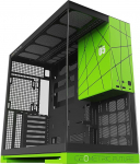Geometric Future M5 Geo-M5-BNY Mid-Tower karastatud klaasist, E-ATX/ATX m&auml;ngukapp, 1.2mm teras, t&uuml;&uuml;p C, t&ouml;&ouml;riistavabad paneelid, toetab 420/360 radiaatorit, kaksik kambriga, must/roheline, GEO-M5-BNY
