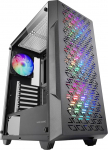 Mars Gaming MC-GEO Gaming ATX korpus, 4 x FRGB Rainbow 12 cm ventilaatorid, geomeetriline v&otilde;rkfront, karastatud klaasist aken, PC Mid-Tower, topeltkambriline disain, vesijahutuse tugi, must