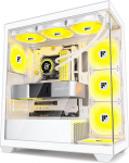 FOIFKIN F3 arvutikapp, eelpaigaldatud 3PWM ventilaator, ATX Mid Tower Gaming PC-kapp, Type-C (valge, F3)