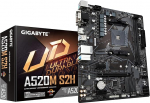 GIGABYTE A520M S2H emaplaat - toetab AMD Ryzen 5000 seeria AM4 protsessoreid, 4+3 faasi Pure Digital VRM, kuni 5100MHz DDR4 (OC), PCIe 3.0 x4 M.2, GbE LAN, USB 3.2 Gen 1