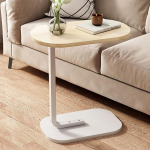 QTQHOME C-Shaped Side Table, Modern Side Table for Couch, Sofa, Snack Table with Metal Frame, for Bedroom, Living Room, Small Space (45 x 30 x 60 cm, D)