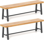 KOMFOTTEU 160 cm terrassipink, akaatsiapuu, aiapink, pargipink 3 inimesele, &otilde;uepink metalljalgadega, kuni 360 kg kaaluv &otilde;uepink aeda, verandale, &otilde;ue (2)