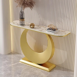 Kitsas konsoollaud, koridoririiul, 80 cm k&otilde;rge, glamuurne sissep&auml;&auml;sulaud kiltkivist ja metallraamiga elutuppa, koridori, fuajeesse, moodsasse kodukujundusse (must, 120 x 30 x 80 cm / 47 x 12 x x