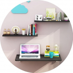 Seinale paigaldatav kokkupandav s&ouml;&ouml;gilaud Slim Desk Black 100x40cm v&auml;ike laud seinale kokkupandav &uuml;he sekundiga