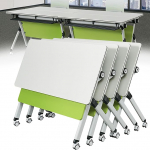 Mobiler faltbarer Konferenztisch mit feststellbaren Rollen, rechteckiger rollender Splei&szlig;schreibtisch f&uuml;r B&uuml;ro, Meetings und Training, multifunktionaler Computertisch, 55,1 x 21,6 x 29,5 cm, 4 St&uuml;ck