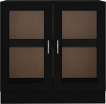 Klaasist kapp K&uuml;ljepaneel Vitriinkapp Klaasist uksega kapp 82,5 x 30,5 x 80 cm Must