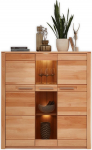 Nature ONE Highboard s&uuml;damepuidust p&ouml;&ouml;gist osaliselt massiivne FSC sertifitseeritud - kaasaegne elutoa kapp, kus on palju hoiuruumi ja LED-valgustus - 127 x 137 x 40 cm (B x K x S)