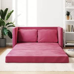 ShGaxin P&otilde;randadiivan magamisfunktsiooniga, veinipunane, 122 x 204 x 55 cm, Samet, Lounge diivan, Diivanid ja diivanid, Relax diivan, Diivan elutuppa - 353960