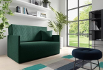 LIKMA Bottle Green Corduroy 2-kohaline diivan magamisfunktsiooniga Olita 117 cm diivanvoodi koos pehmendusega - kergesti puhastatav kaasaegne elutoa diivan - diivan voodifunktsiooniga - diivanvoodi kangas: Anafi 9