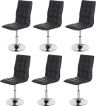 Mendler HWC-C41 6 s&ouml;&ouml;gitooli komplekt, k&ouml;&ouml;gitoolid, reguleeritava k&otilde;rgusega, p&ouml;&ouml;ratavad, kunstnahast, MVG-sertifitseeritud,