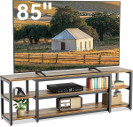 Aquzee Lowboard, 191 cm pikkune TV kapp, suur TV kapp 60-85-tollise teleri jaoks, TV statiiv, TV laud, puit ja metall, 3-astmeline hoiuruumi riiul kapp elutuppa