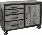 Massivmoebel24.de K&uuml;ljepaneel Mango 120 x 46 x 92 cm Hall lakitud rasket&ouml;&ouml;stus #125