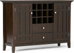 Simpli Home 3AXCBED-04 Bedford Sideboard Buffet and Winerack, Wood, Tobacco Brown, 137.16 x 43.18 x 91.44 cm