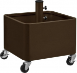 Yaheetech Multifunktsionaalne vihmavarju stend ratastel koos istutiga kuni 150 kg kandev&otilde;imega L&auml;bim&otilde;&otilde;t 38 mm / 48 mm 2-in-1 t&auml;idetav p&auml;ikesevarju stend istutatav terrassile / r&otilde;dule / aeda / rannale pruuniks.