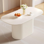 Miuuod 160cm valge ovaalne s&ouml;&ouml;gilaud 4/6 inimesele kaasaegne s&ouml;&ouml;gilaud k&otilde;rge temperatuuri ja kulumiskindel peen laud s&ouml;&ouml;gitoa k&ouml;&ouml;ki - lihtne kokkupanek