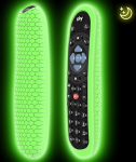 Kaitsekott originaal Sky Q h&auml;&auml;lpuldi SKY135 jaoks, Silikoonkate SKY Q Touch ja Non-Touch kaugjuhtimispuldi varrukas naha hoidja aku tagakaitsja universaalne helendav roheline