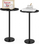 Round Side Table Small Side Table Set of 2 Black Round Coffee Table Modern Bedside Table Kids Bedside Table Outdoor Accent Table for Small Spaces Living Room Bedroom Patio