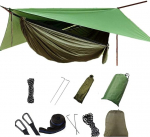 Outdoor Hammock koos s&auml;&auml;sev&otilde;rgu ja vihma Fly Quick Drying langevarju Nailon Camping Hammock telgid Camping Backpacking Matkamine matkamine