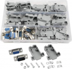 XINGYHENG 20tk (10 paari) DB9 9 Pin Female to Male Solder Connector ja 20 komplekti halli plastikust kapuutsi elektrooniline adapter