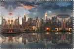 New York City Skyline muster Platsematid s&ouml;&ouml;gilaua kuumakindlad platsmatid koju ja k&ouml;&ouml;ki 6-st komplektist