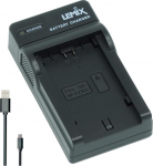 Lemix (FZ100) Ultra Thin USB-laadija, mis &uuml;hildub Sony NP-FZ100 akuga loetletud Sony Alpha mudelite jaoks.