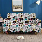 Surwin Diivanikate Diivanikatted 1 2 3 4-kohaline muster Elastne universaalne diivanikate Stretch Slipcover Diivanikate k&auml;etugede diivanile (Animal Forest, 4-kohaline (235-300 cm))