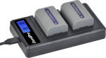 DuraPro NP-FP50 Battery + LCD Dual USB Charger for Sony NP-FP50 NP-FP30 DCR-DVD203E, DCR-DVD205, DCR-DVD205E, DCR-DVD304E, DCR-DVD305, DCR-DVD305E, DCR-DVD403, DCR-HC96 DCR-SR30 DCR-SR30 DCR-SR-SR30