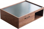 Amazon Brand - Movian Ljungan kohvilaud 2 sahtliga, 98 x 70 x 32,5 cm, hall ja p&auml;hklipuu v&auml;limusega